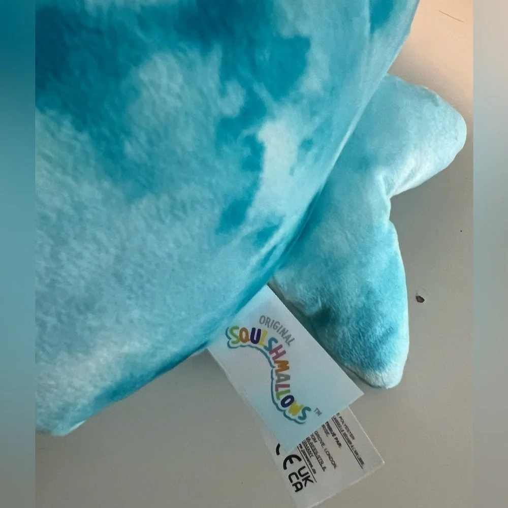 Squishmallow Danika the Tie Dye Blue Dolphin 14 inches tall EUC 🐬